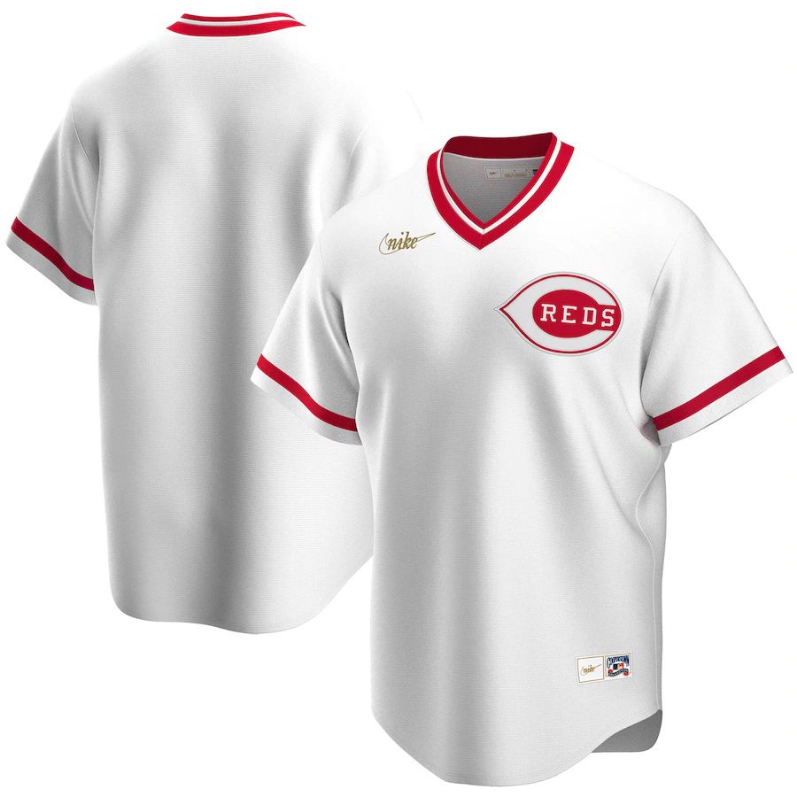 Mens Cincinnati Reds Nike White Home Cooperstown Collection Team MLB Jerseys